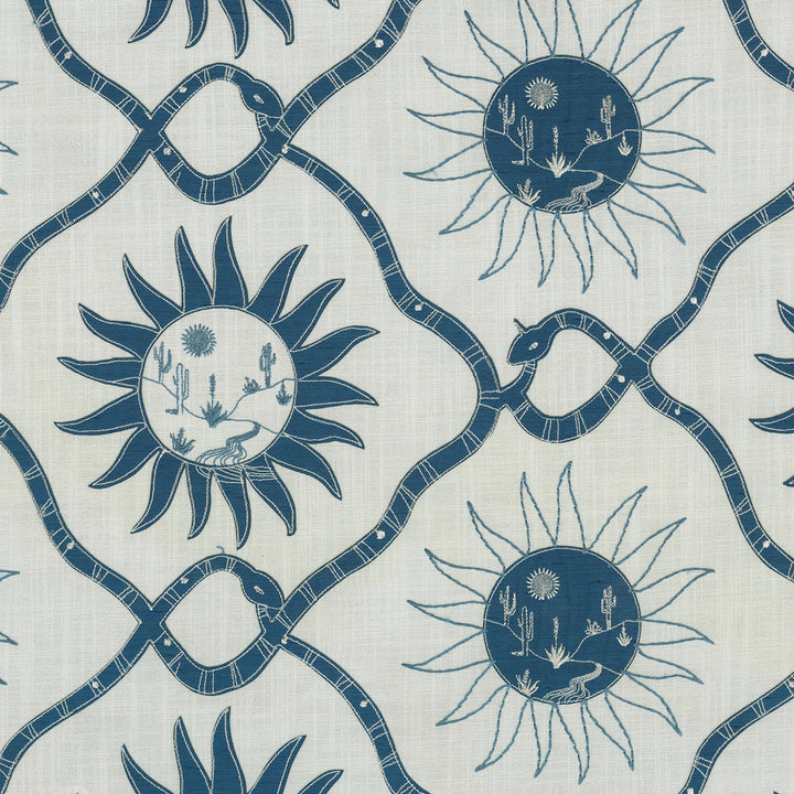 Sol Emb Bleubell 140020 by Elana Gabrielle Designer Fabric