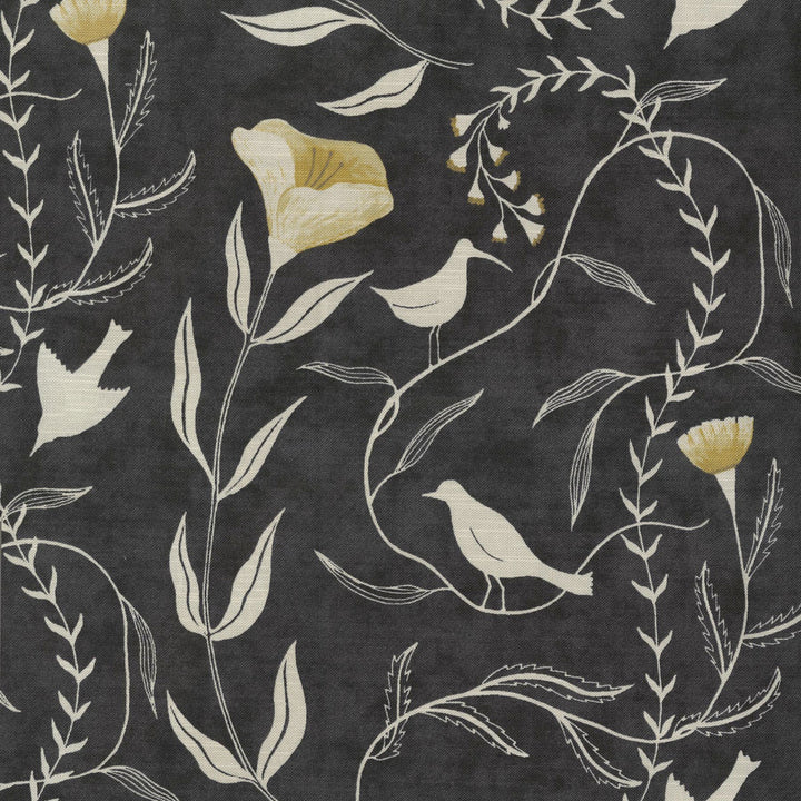 Birdsong Coal 140040 by Elana Gabrielle Designer Fabric 100% Cotton China 24000 Horizontal: 13.5 and Vertical: 18 54/55 - Swanky Fabrics -