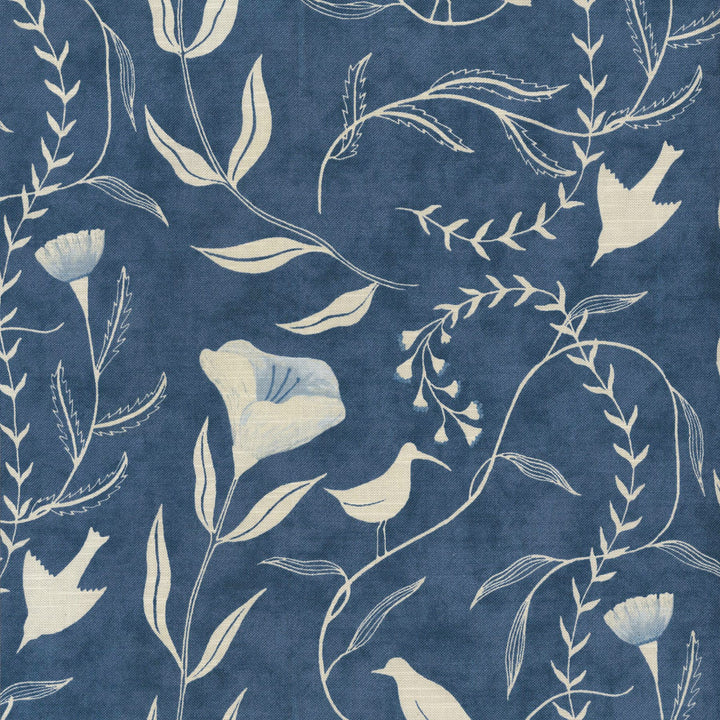 Birdsong Bluebell 140041 by Elana Gabrielle Designer Fabric - 100% cotton China 24000 Horizontal: 13.5 and Vertical: 18 54/55 - Swanky Fabrics -