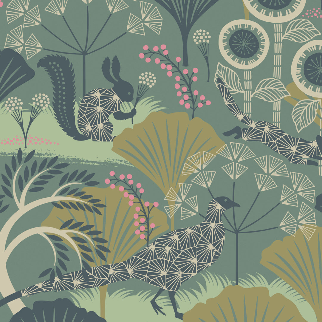 Mårdgömma Mineral 1469 by Schumacher Designer Wallcovering