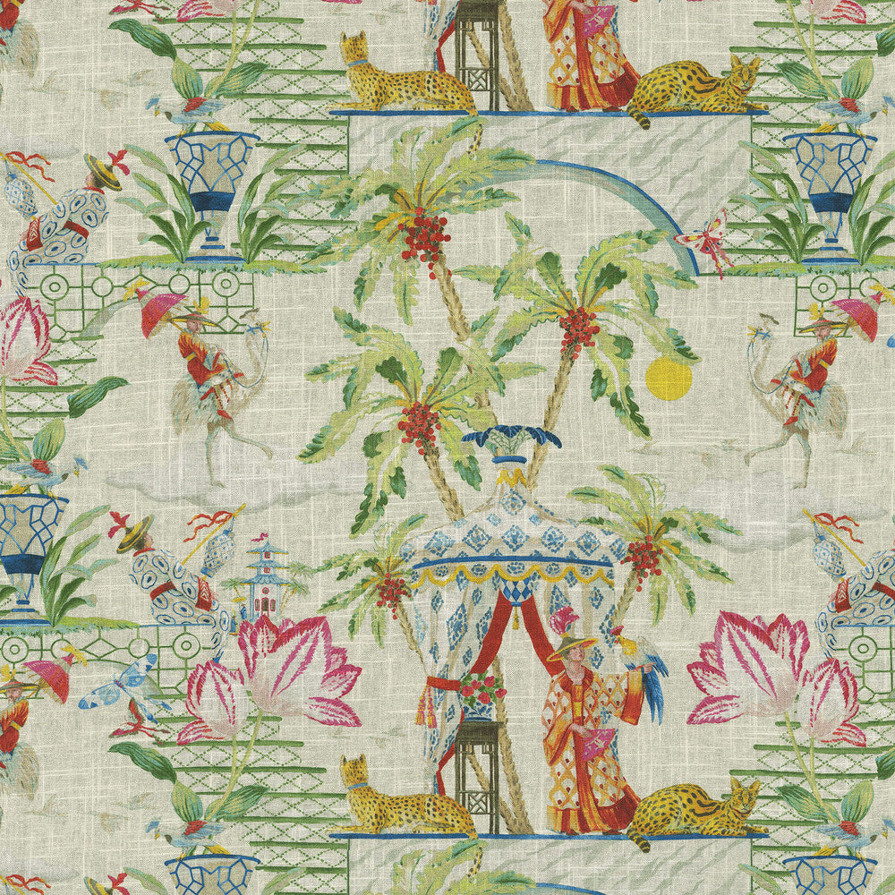 Distant Skies Gardenia by Harrison Howard Designer Fabric - 55% linen, 45% rayon Pakistan 50000 Horizontal: 27 and Vertical: 25.25 54 - Swanky Fabrics -