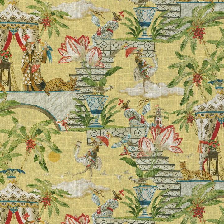 Distant Skies Sunlight by Harrison Howard Designer Fabric - 55% linen, 45% rayon Pakistan 50000 Horizontal: 27 and Vertical: 25.25 54 - Swanky Fabrics -