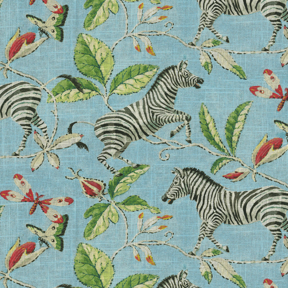 Zebra'S Garden Skylight by Harrison Howard Designer Fabric - 55% linen, 45% rayon Pakistan 50000 Horizontal: 13.5 and Vertical: 12.63 54 - Swanky Fabrics -
