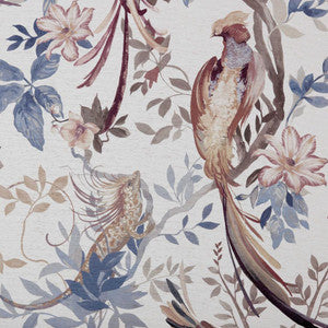 Bird Sonnet Paperweave (Wp) # 02 Chambray by 1838 Wallcoverings Designer Wallpaper