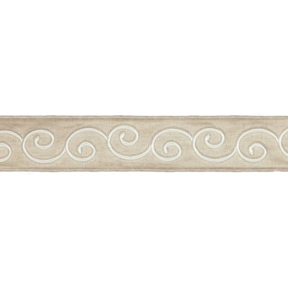 BD115 2.85" Border Candlelight by RM CoCo Designer Trim Artisano Collection Trim Book Base: 100% Linen Embroidery: 100% Rayon See Sample 0 Horizontal: 2.85 and Vertical: 3.95 2.85 - Swanky Fabrics -