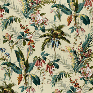 Barbuda Multi On Cream 165815 by Schumacher Designer Fabric