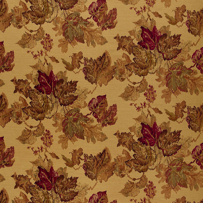 Longwood Leaves Spice 166373 by Schumacher Designer Fabric PRINTED FABRICS VOLUME I See Sample BELGIUM MEDIUM DUTY </p><p>Repeat: Horizontal: 26 1/2" (67CM) and Vertical: 25 1/4" (64CM) 54" WIDE (137CM) - Swanky Fabrics -