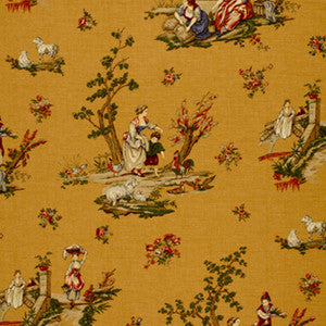 Le Toile Du Marche Gold 167683 by Schumacher Designer Fabric