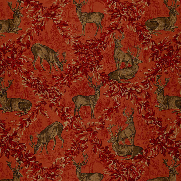 Woburn Meadow Red 169073 by Schumacher Designer Fabric ROYAL RETREATS See Sample PERU MEDIUM DUTY </p><p>Repeat: Horizontal: 27" (69CM) and Vertical: 27" (69CM) 55" WIDE (140CM) - Swanky Fabrics -