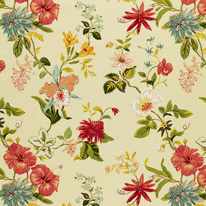 Lanai Floral Yellow 170491 by Schumacher Designer Fabric