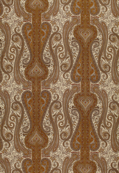 Chavant Paisley Caramel 170621 by Schumacher Designer Fabric Classic-Prints 100% Cotton - Horizontal: 27 and Vertical: 18.5 54 - Swanky Fabrics -