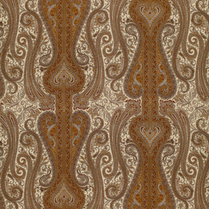 Chavant Paisley Caramel 170621 by Schumacher Designer Fabric PRINTED FABRICS VOL XV See Sample ITALY NOT APPLICABLE </p><p>Repeat: Horizontal: 27" (69CM) and Vertical: 18 1/2" (47CM) 54" WIDE (137CM) - Swanky Fabrics -
