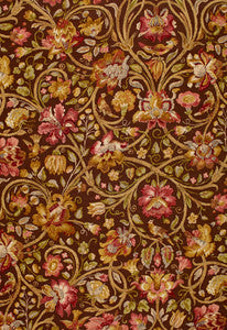 Fleurs De Touraine Mahogany 172723 by Schumacher Designer Fabric