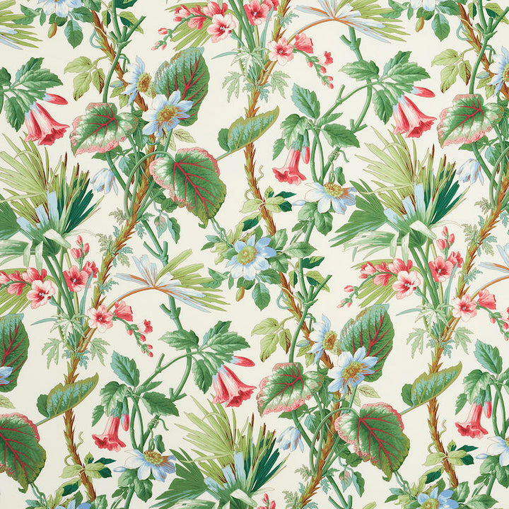 Palmetto Garden Tropic 172951 by Schumacher Designer Fabric SCHUMACHER PRINTS F04 See Sample FRANCE TO BE DETERMINED </p><p>Repeat: Horizontal: 28 1/2" (72CM) and Vertical: 41 1/4" (105CM) 58" WIDE (147CM) - Swanky Fabrics -