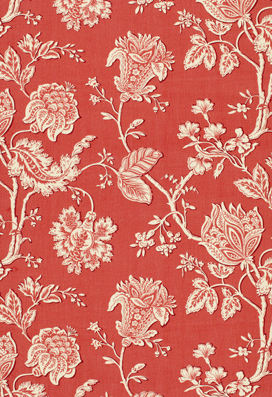 Soleil Indienne Coral 173030 by Schumacher Designer Fabric Plein-Air 100% Acrylic - Horizontal: 27 and Vertical: 27 54 - Swanky Fabrics -