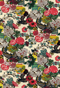 Chiang Mai Dragon Alabaster 173273 by Schumacher Designer Fabric