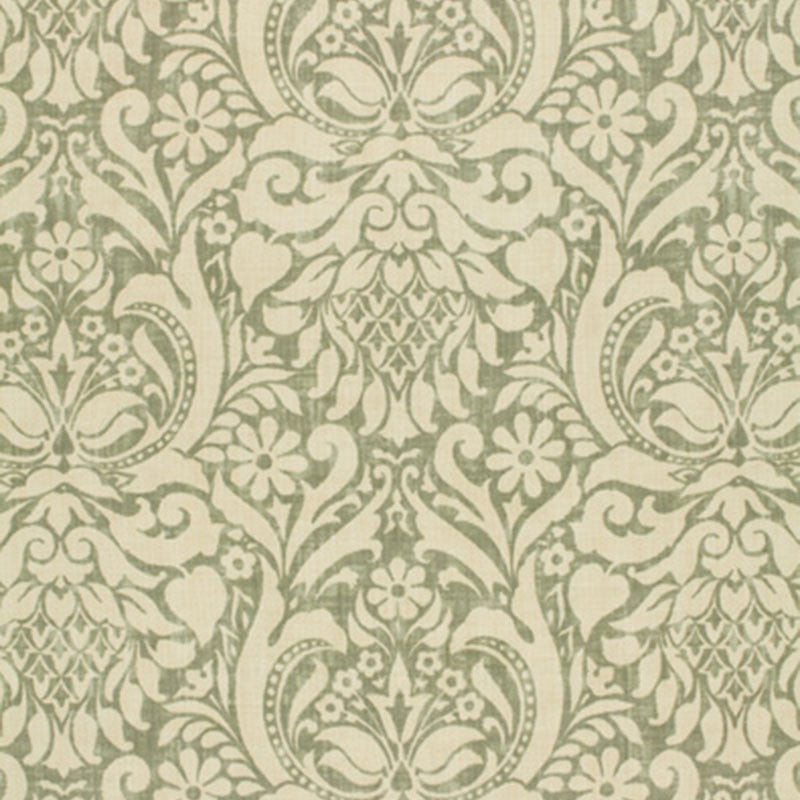 Valencay Damask Mineral 173340 by Schumacher Designer Fabric SCHU PRINTS F05 See Sample THAILAND NOT APPLICABLE </p><p>Repeat: Horizontal: 12" (30CM) and Vertical: 27" (69CM) 54" WIDE (137CM) - Swanky Fabrics -