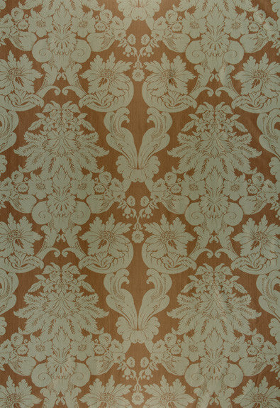 Lucienne Damask Dusk 173413 by Schumacher Designer Fabric - 56% Polyester, 44% Silk - Horizontal: 27.25 and Vertical: 29 54.625 - Swanky Fabrics -