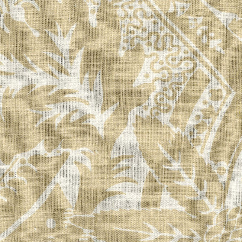 Zacara Flax 173461 by Schumacher Designer Fabric SCH PRINTS F06 See Sample UNITED KINGDOM NOT APPLICABLE </p><p>Repeat: Horizontal: 13 1/2" (34CM) and Vertical: 36" (91CM) 54" WIDE (137CM) - Swanky Fabrics -