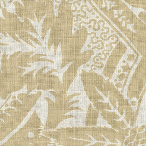 Zacara Flax 173461 by Schumacher Designer Fabric