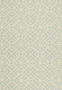 Luan Fretwork Sky 173491 by Schumacher Designer Fabric