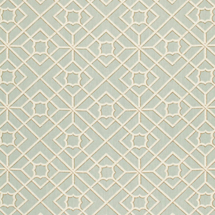 Luan Fretwork Sky 173491 by Schumacher Designer Fabric CLASSIC PRINTS LINEN 100% UNITED KINGDOM MARTINDALE 7,000 </p><p>Repeat: Horizontal: 9" (23CM) and Vertical: 9" (23CM) 54 - Swanky Fabrics -