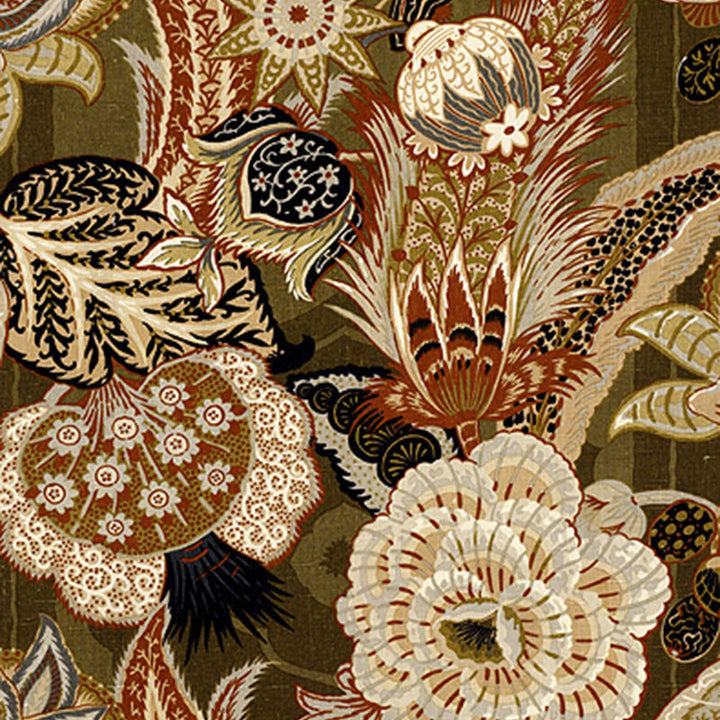 Zanzibar Linen Print Sandalwood 173522 by Schumacher Designer Fabric SCHUMACHER CLASSICS See Sample THAILAND NOT APPLICABLE </p><p>Repeat: Horizontal: 29" (74CM) and Vertical: 29 1/2" (75CM) 58" WIDE (147CM) - Swanky Fabrics -
