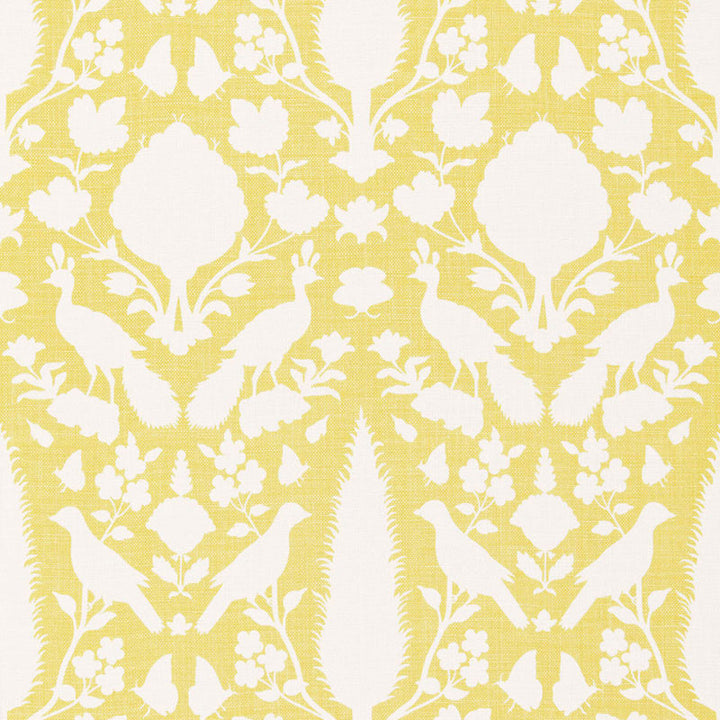 Chenonceau Buttercup 173565 by Schumacher Designer Fabric PRINT HAPPY See Sample FRANCE - </p><p>Repeat: Horizontal: 13 1/2" (34CM) and Vertical: 22" (56CM) 54" WIDE (137CM) - Swanky Fabrics -