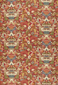 Egerton Tapestry Print Scarlet 173621 by Schumacher Designer Fabric