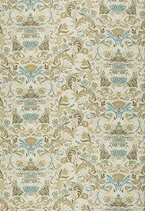Egerton Tapestry Print Almond 173622 by Schumacher Designer Fabric