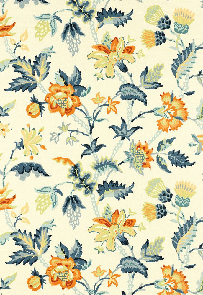 Alana Floral Vine Apricot 173692 by Schumacher Designer Fabric COLLECTION-NAME-TBA-173690 52% Linen, 48% Cotton - Horizontal: 27 and Vertical: 20 54 - Swanky Fabrics -