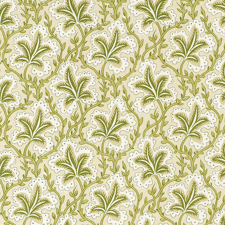 Opio Leaf Linden 173754 by Schumacher Designer Fabric MATTHEW PATRICK SMYTH See Sample FRANCE . </p><p>Repeat: Horizontal: 9" (23CM) and Vertical: 8 3/4" (22CM) 54" WIDE (137CM) - Swanky Fabrics -