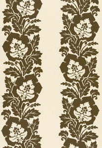 Margate Damask Print Java 173853 by Schumacher Designer Fabric
