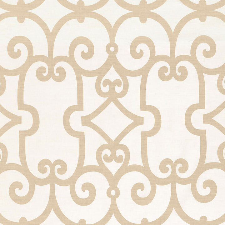 Manor Gate Sand 174152 by Schumacher Designer Fabric CLASSIC PRINTS See Sample ITALY . </p><p>Repeat: Horizontal: 13 1/2" (34CM) and Vertical: 25 1/4" (64CM) 54" WIDE (137CM) - Swanky Fabrics -