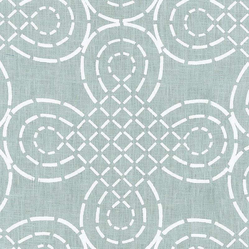 Trellis Knot Cirrus 174220 by Schumacher Designer Fabric MODERN PRINTS LINEN 100% INDIA </p><p>Repeat: Horizontal: 13 3/8" (34CM) and Vertical: 10 1/2" (27CM) 54 - Swanky Fabrics -