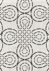 Trellis Knot Ivory & Onyx 174222 by Schumacher Designer Fabric