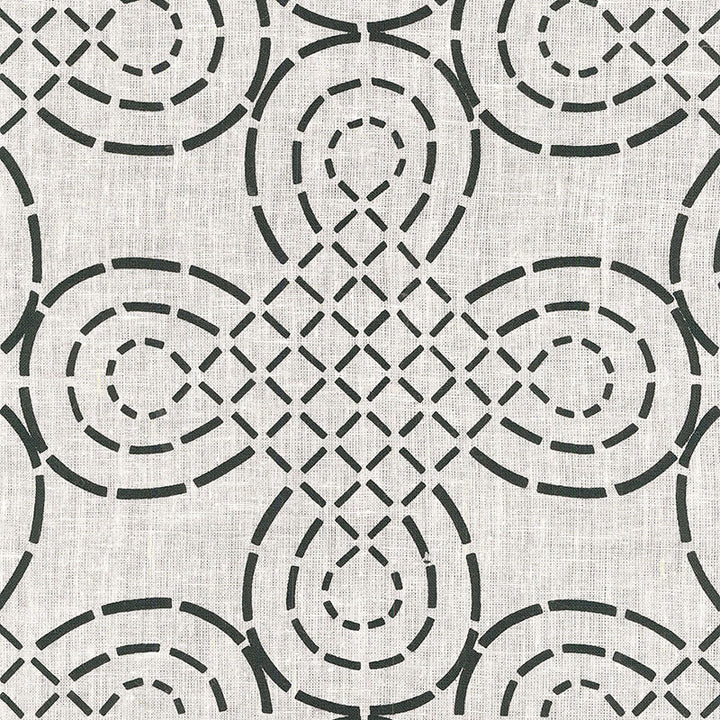 Trellis Knot Ivory & Onyx 174222 by Schumacher Designer Fabric MODERN PRINTS See Sample INDIA . </p><p>Repeat: Horizontal: 13 3/8" (34CM) and Vertical: 10 1/2" (27CM) 54" WIDE (137CM) - Swanky Fabrics -