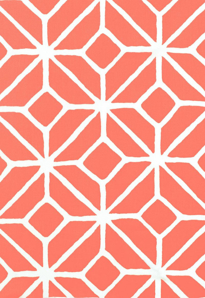 Trellis Print Watermelon 174232 by Schumacher Designer Fabric Trina-Turk 100% Acrylic Wyzenbeek 15,000 Horizontal: 18 and Vertical: 18 54 - Swanky Fabrics -