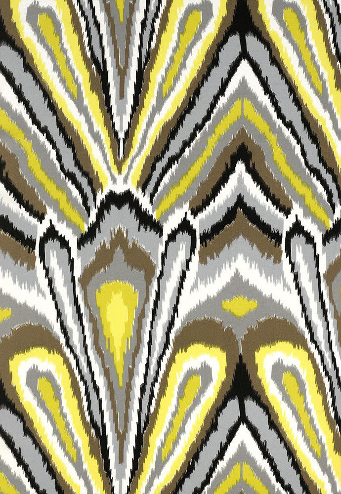 Peacock Print Driftwood 174282 by Schumacher Designer Fabric Trina-Turk 100% Acrylic Wyzenbeek 15,000 Horizontal: 18 and Vertical: 27 54 - Swanky Fabrics -