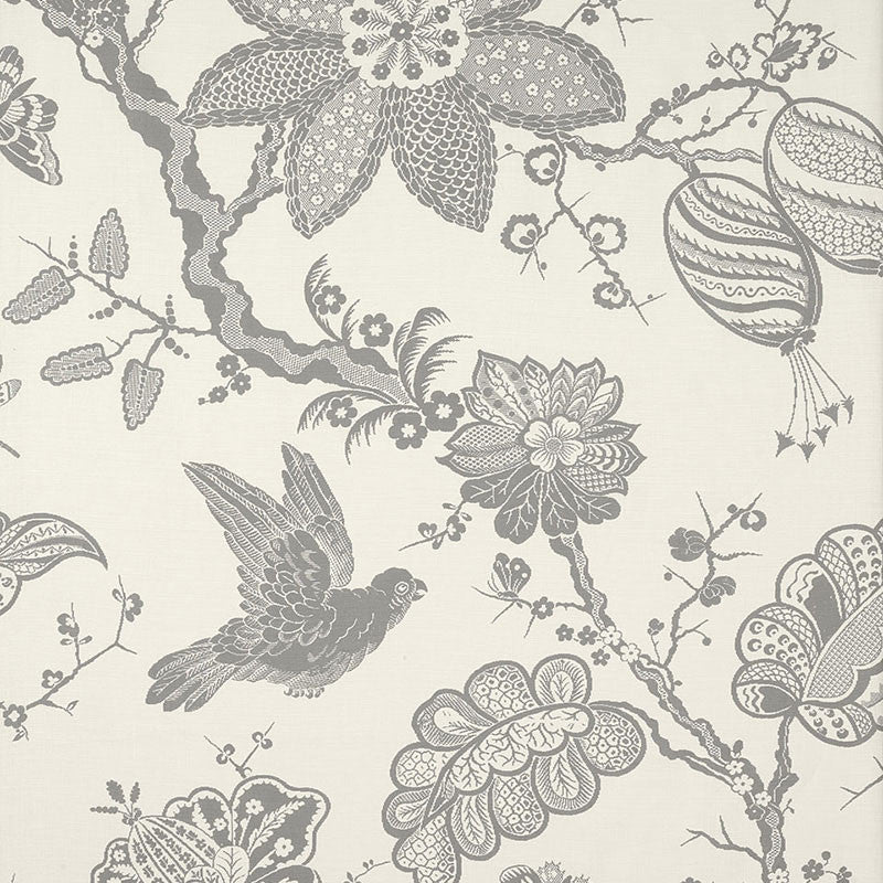 Bali Vine Charcoal 174371 by Schumacher Designer Fabric CLASSIC PRINTS See Sample UNITED KINGDOM . </p><p>Repeat: Horizontal: 54" (137CM) and Vertical: 86" (218CM) 54" WIDE (137CM) - Swanky Fabrics -