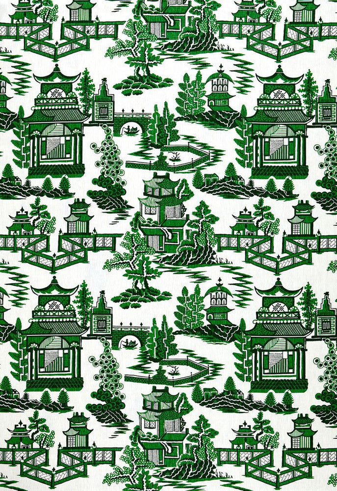 Nanjing Jade 174432 by Schumacher Designer Fabric Exuberant-Prints 100% Linen - Horizontal: 27 and Vertical: 25.25 54 - Swanky Fabrics -