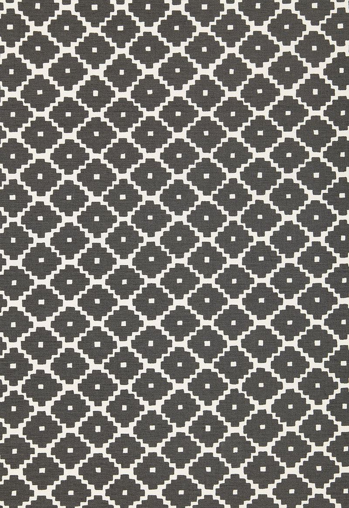 Ziggurat Charcoal 174480 by Schumacher Designer Fabric Tessera 100% Cotton - Horizontal: 4.5 and Vertical: 6.75 54 - Swanky Fabrics -