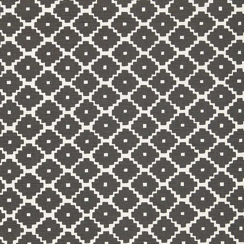 Ziggurat Charcoal 174480 by Schumacher Designer Fabric TESSERA I SMALL PATTERNS COTTON 100% INDIA </p><p>Repeat: Horizontal: 4 1/2" (11CM) and Vertical: 6 3/4" (17CM) 54 - Swanky Fabrics -