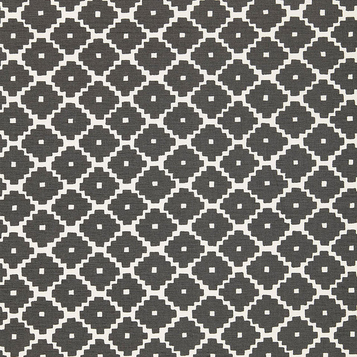 Ziggurat Charcoal 174480 by Schumacher Designer Fabric TESSERA I SMALL PATTERNS See Sample INDIA MEDIUM DUTY </p><p>Repeat: Horizontal: 4 1/2" (11CM) and Vertical: 6 3/4" (17CM) 54" WIDE (137CM) - Swanky Fabrics -