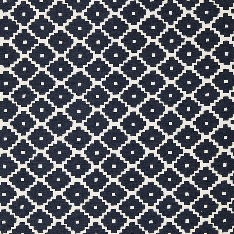 Ziggurat Navy 174486 by Schumacher Fabric Schumacher Fabric Ziggurat Navy 174486Fabric COTTON 100% INDIA </p><p>Repeat: H: HORZ. 4 1/2" (11CM) , V: VERT. 6 3/4" (17CM) 54 - Fabric Carolina -