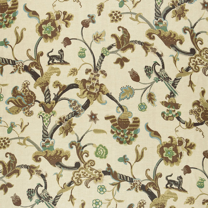 Eastbury Manor Print Moonstone 174531 by Schumacher Designer Fabric CLASSIC PRINTS LINEN 100% THAILAND </p><p>Repeat: Horizontal: 26 1/4" (67CM) and Vertical: 53 1/2" (136CM) 52.5 - Swanky Fabrics -