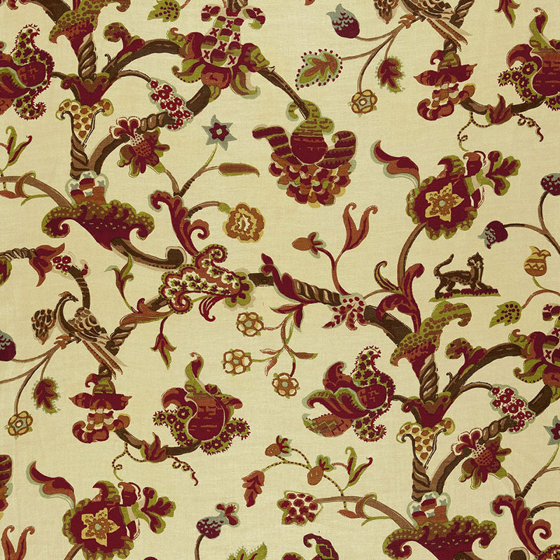 Eastbury Manor Print Jewel 174532 by Schumacher Designer Fabric CLASSIC PRINTS LINEN 100% THAILAND </p><p>Repeat: Horizontal: 26 1/4" (67CM) and Vertical: 53 1/2" (136CM) 52.5 - Swanky Fabrics -