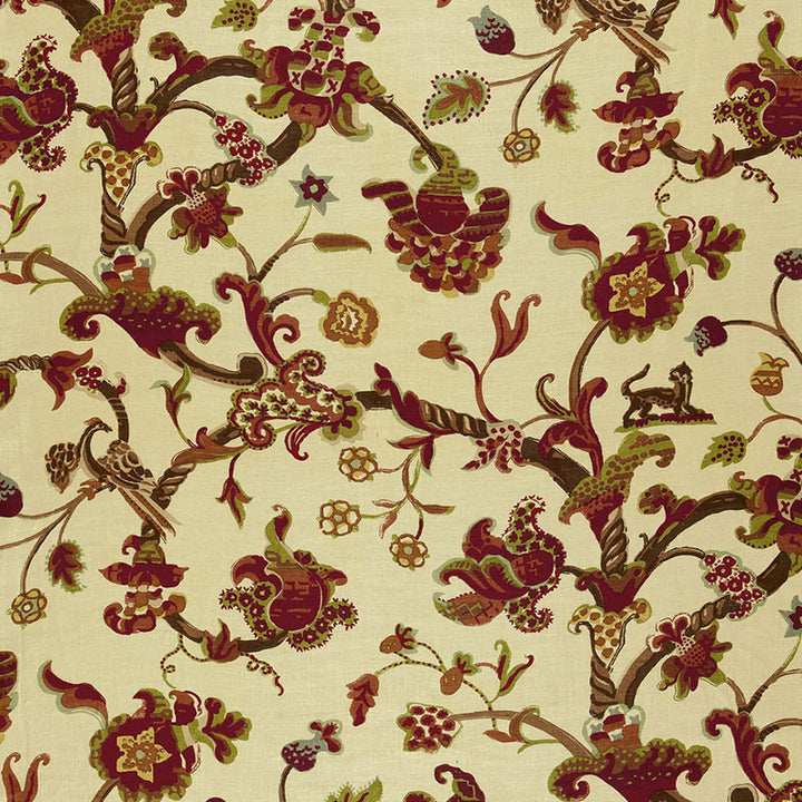 Eastbury Manor Print Jewel 174532 by Schumacher Designer Fabric CLASSIC PRINTS LINEN 100% THAILAND </p><p>Repeat: Horizontal: 26 1/4" (67CM) and Vertical: 53 1/2" (136CM) 52.5 - Swanky Fabrics -