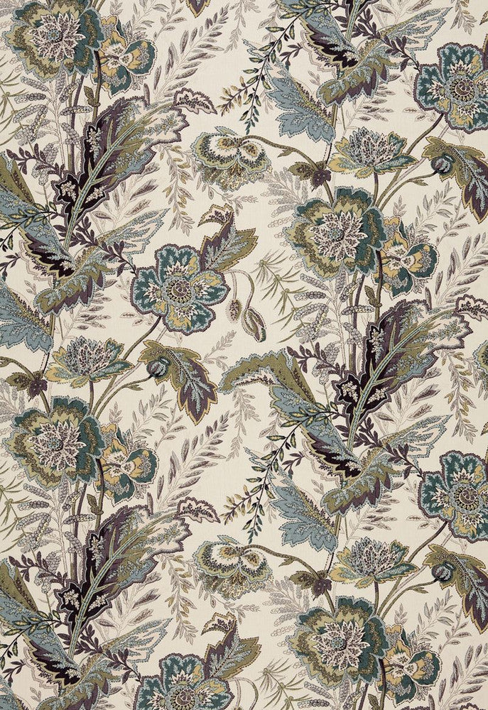 Sandoway Vine Seaglass 174540 by Schumacher Designer Fabric Schumacher-Classics 100% Linen - Horizontal: 18 and Vertical: 27 54 - Swanky Fabrics -