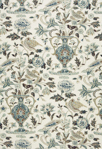 Camberwell Vase Print Mineral 174551 by Schumacher Designer Fabric